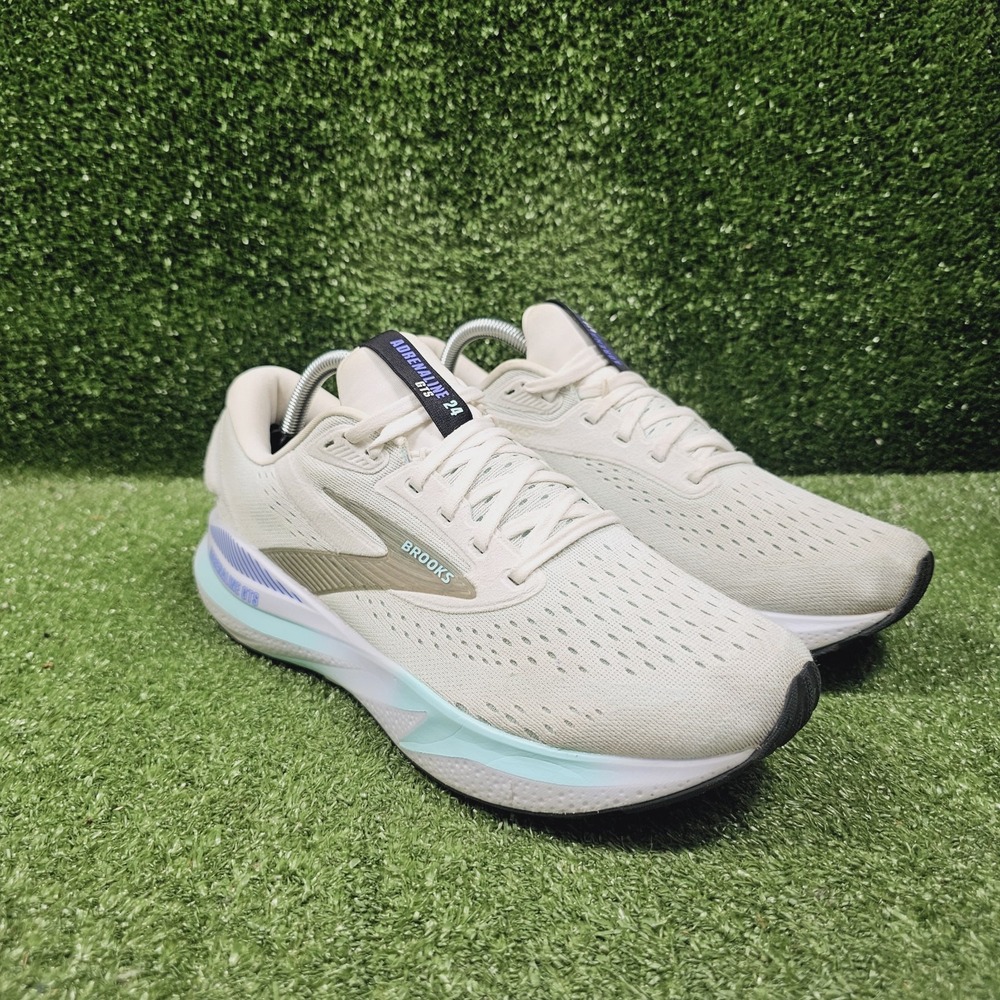Brooks Adrenaline GTS 24 White Limpet Shell Athletic Running Sneakers Womens 11